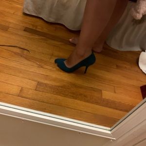 Emerald Green Suede Pumps